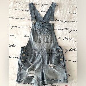 Blue Spice Overall Jean Shorts